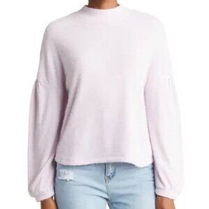 Sanctuary Size XL NEW Lavender Eyelash Knit Balloon Sleeve Popover Sweater